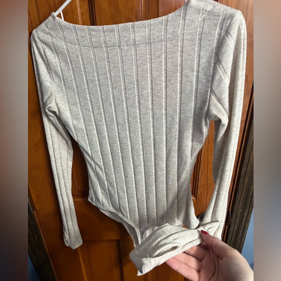 Free People ribbed long sleeve body suit size SM - Picture 2 of 2